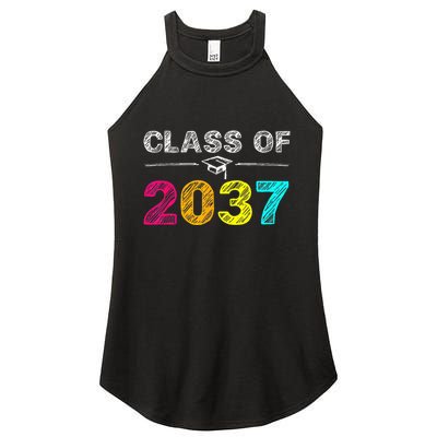 Class Of 2037 Grow With Me First Day Of School Graduation Women's Perfect Tri Rocker Tank