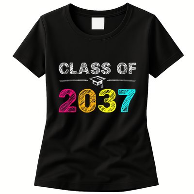 Class Of 2037 Grow With Me First Day Of School Graduation Womens T-Shirt