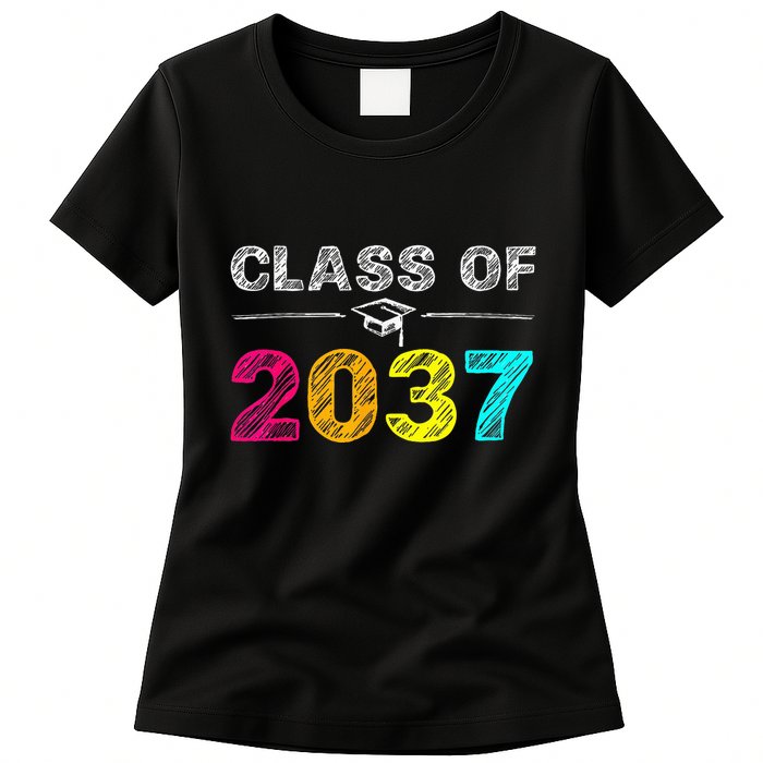 Class Of 2037 Grow With Me First Day Of School Graduation Womens T-Shirt