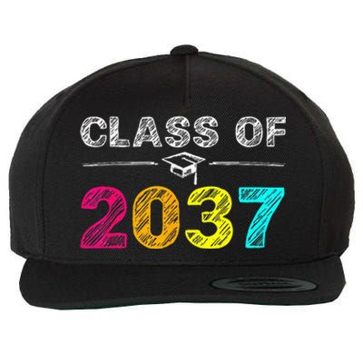 Class Of 2037 Grow With Me First Day Of School Graduation Wool Snapback Cap