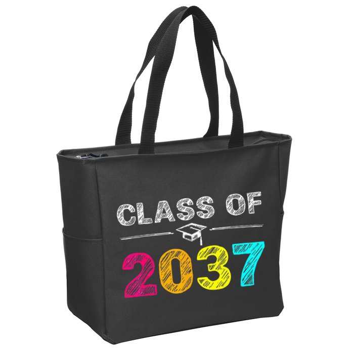 Class Of 2037 Grow With Me First Day Of School Graduation Zip Tote Bag
