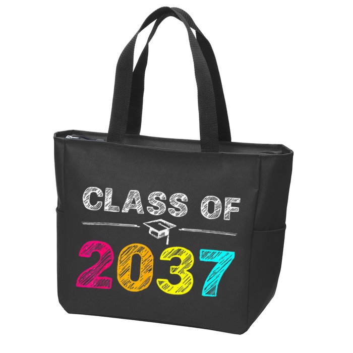 Class Of 2037 Grow With Me First Day Of School Graduation Zip Tote Bag