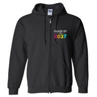 Class Of 2037 Grow With Me First Day Of School Graduation Full Zip Hoodie