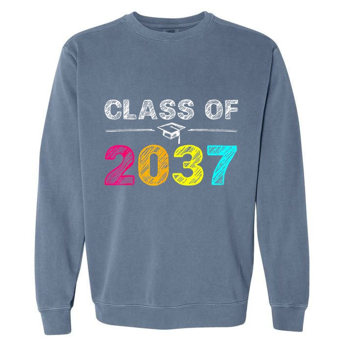 Class Of 2037 Grow With Me First Day Of School Graduation Garment-Dyed Sweatshirt