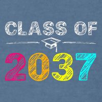 Class Of 2037 Grow With Me First Day Of School Graduation Garment-Dyed Sweatshirt