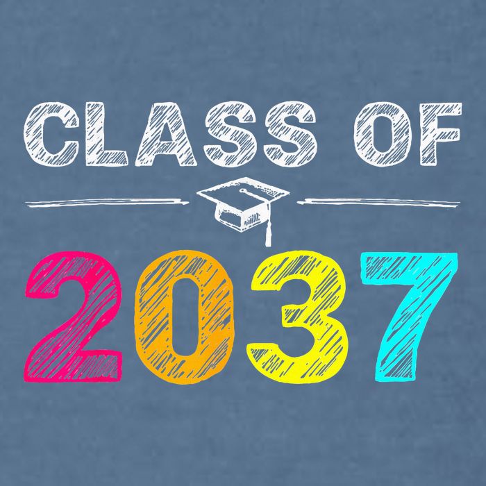Class Of 2037 Grow With Me First Day Of School Graduation Garment-Dyed Sweatshirt