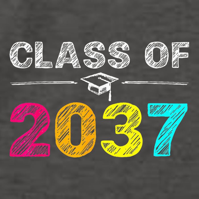 Class Of 2037 Grow With Me First Day Of School Graduation Vector Backpack