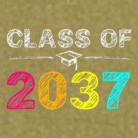Class Of 2037 Grow With Me First Day Of School Graduation Garment-Dyed Women's Muscle Tee