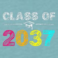 Class Of 2037 Grow With Me First Day Of School Graduation Sueded Cloud Jersey T-Shirt