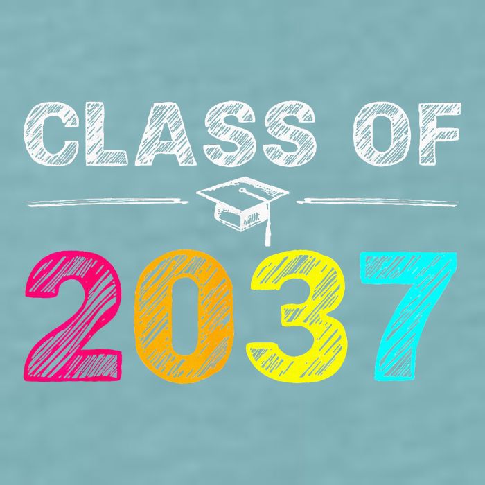 Class Of 2037 Grow With Me First Day Of School Graduation Sueded Cloud Jersey T-Shirt