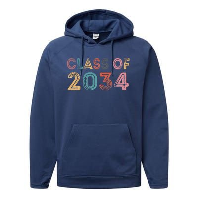 Class Of 2034 Grow With Me First Day Of School Graduation Gift Performance Fleece Hoodie