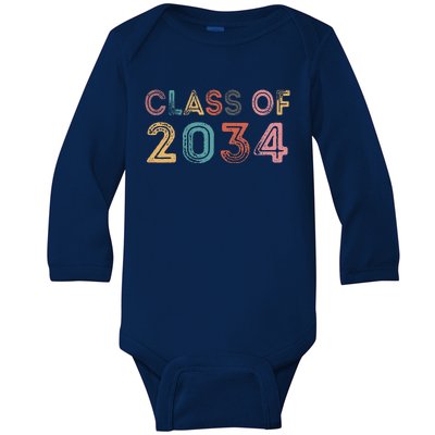 Class Of 2034 Grow With Me First Day Of School Graduation Gift Baby Long Sleeve Bodysuit