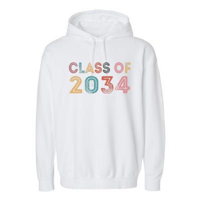 Class Of 2034 Grow With Me First Day Of School Graduation Gift Garment-Dyed Fleece Hoodie