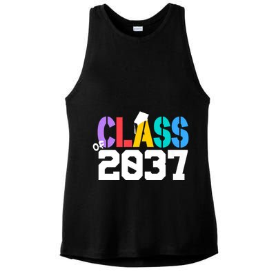 Class Of 2037 Grow With Me First Day Of School Graduation V Ladies PosiCharge Tri-Blend Wicking Tank