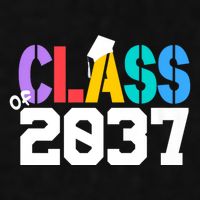 Class Of 2037 Grow With Me First Day Of School Graduation V Ladies PosiCharge Tri-Blend Wicking Tank