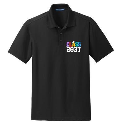 Class Of 2037 Grow With Me First Day Of School Graduation V Dry Zone Grid Polo