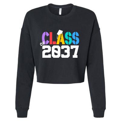 Class Of 2037 Grow With Me First Day Of School Graduation V Cropped Pullover Crew