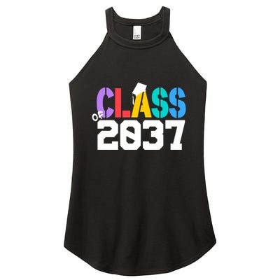 Class Of 2037 Grow With Me First Day Of School Graduation V Women's Perfect Tri Rocker Tank