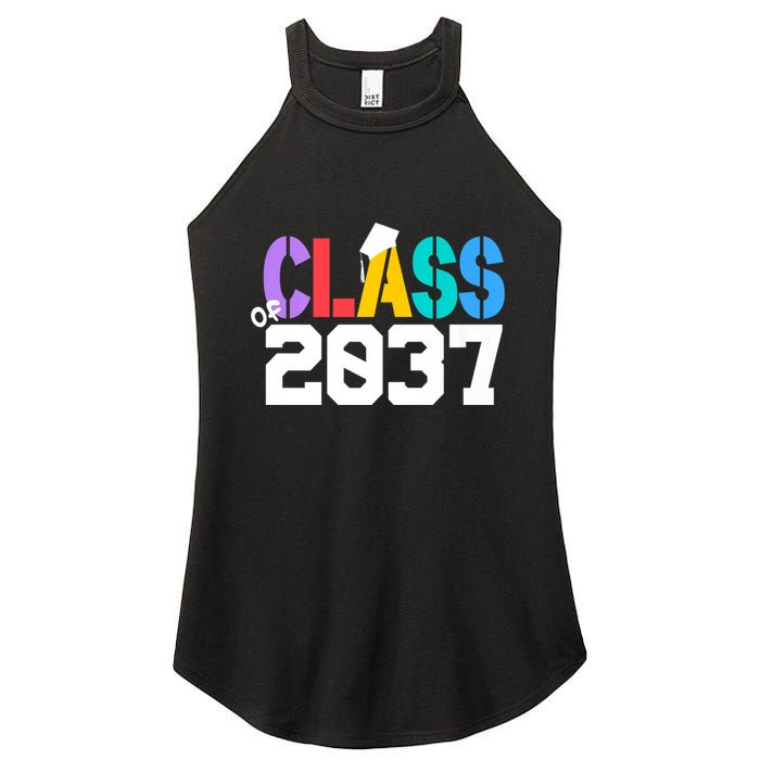 Class Of 2037 Grow With Me First Day Of School Graduation V Women's Perfect Tri Rocker Tank