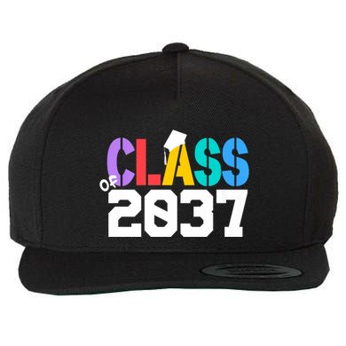 Class Of 2037 Grow With Me First Day Of School Graduation V Wool Snapback Cap
