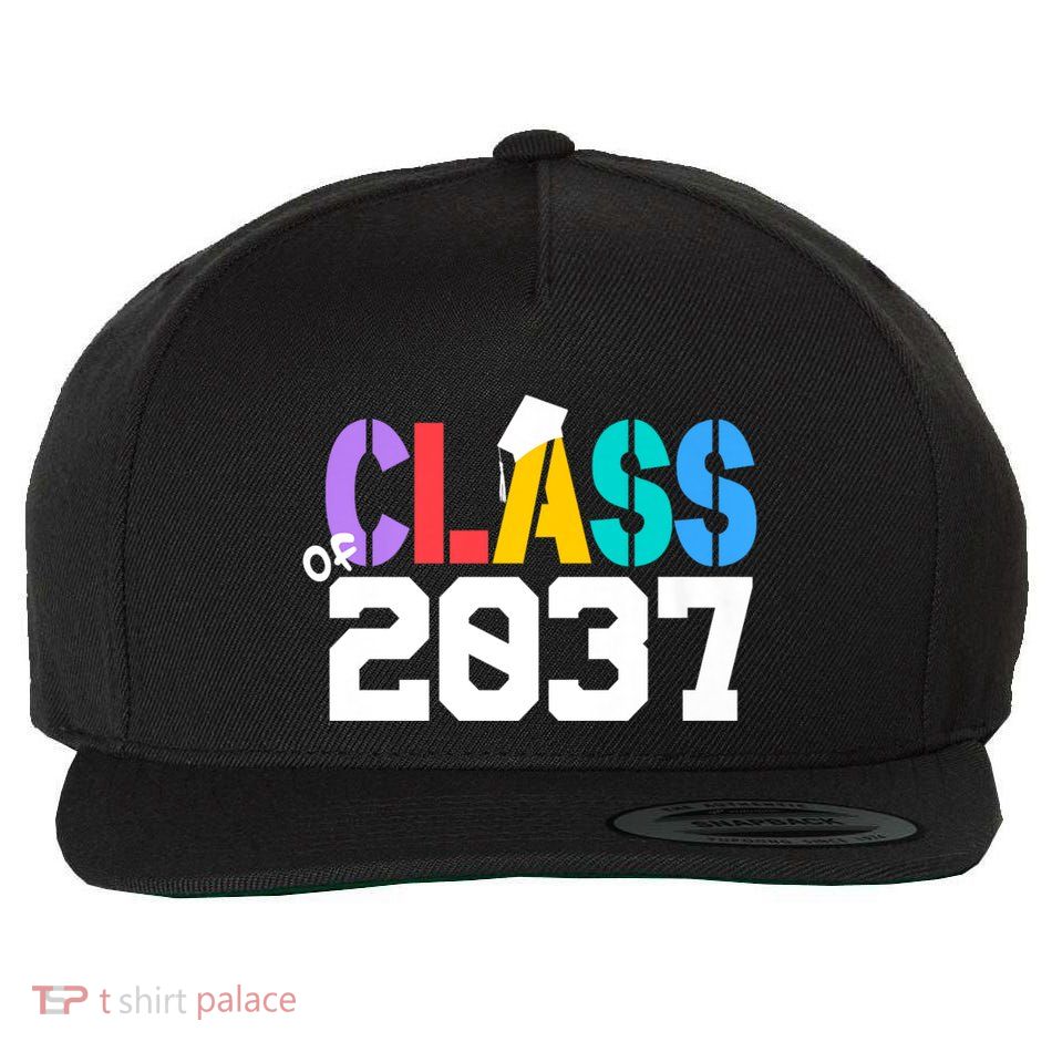 Class Of 2037 Grow With Me First Day Of School Graduation V Wool Snapback Cap