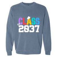 Class Of 2037 Grow With Me First Day Of School Graduation V Garment-Dyed Sweatshirt