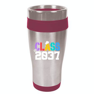 Class Of 2037 Grow With Me First Day Of School Graduation V 16oz Travel Tumbler