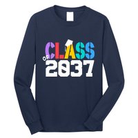 Class Of 2037 Grow With Me First Day Of School Graduation V Long Sleeve Shirt