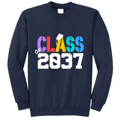 Class Of 2037 Grow With Me First Day Of School Graduation V Sweatshirt