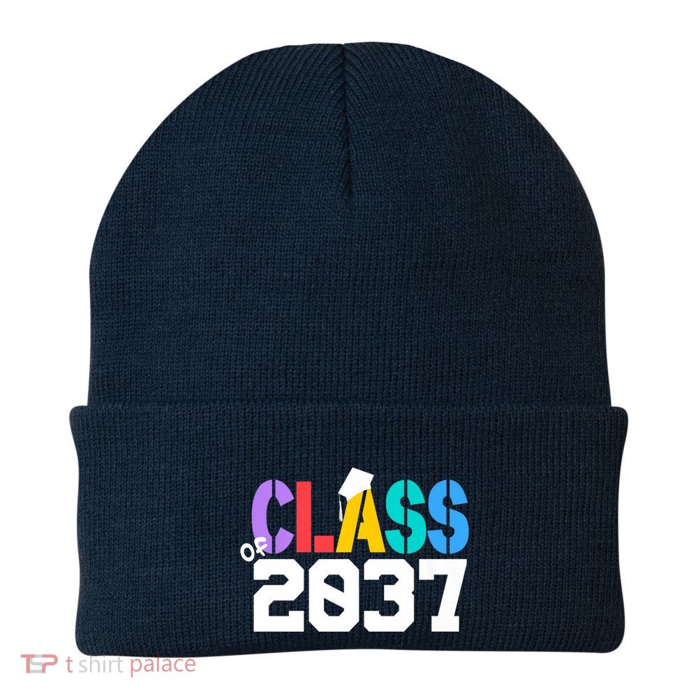 Class Of 2037 Grow With Me First Day Of School Graduation V Beanie