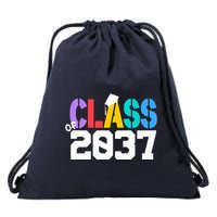 Class Of 2037 Grow With Me First Day Of School Graduation V Drawstring Bag