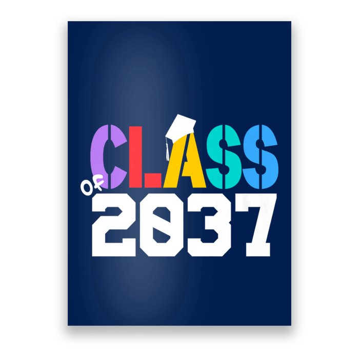 Class Of 2037 Grow With Me First Day Of School Graduation V Poster
