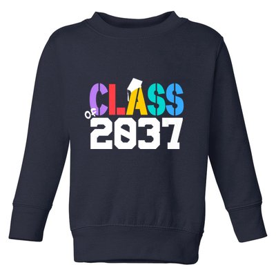 Class Of 2037 Grow With Me First Day Of School Graduation V Toddler Sweatshirt