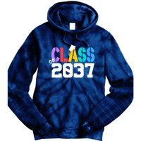 Class Of 2037 Grow With Me First Day Of School Graduation V Tie Dye Hoodie