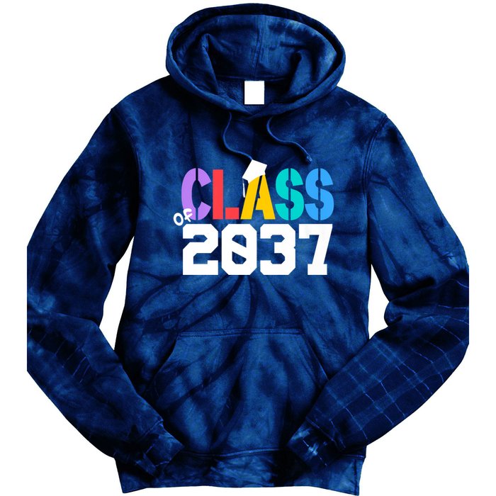 Class Of 2037 Grow With Me First Day Of School Graduation V Tie Dye Hoodie