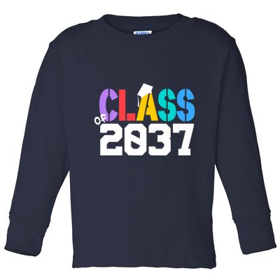Class Of 2037 Grow With Me First Day Of School Graduation V Toddler Long Sleeve Shirt