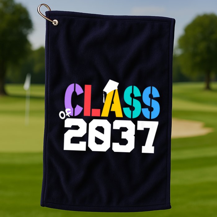 Class Of 2037 Grow With Me First Day Of School Graduation V Golf Towel