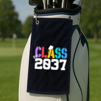 Class Of 2037 Grow With Me First Day Of School Graduation V Golf Towel