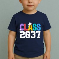 Class Of 2037 Grow With Me First Day Of School Graduation V Toddler T-Shirt