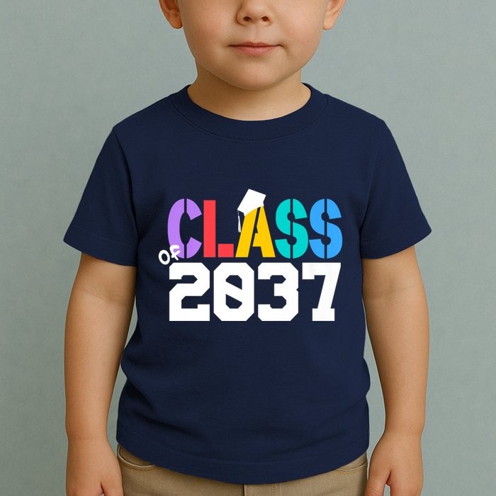 Class Of 2037 Grow With Me First Day Of School Graduation V Toddler T-Shirt
