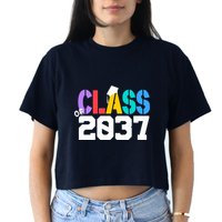 Class Of 2037 Grow With Me First Day Of School Graduation V Crop Top