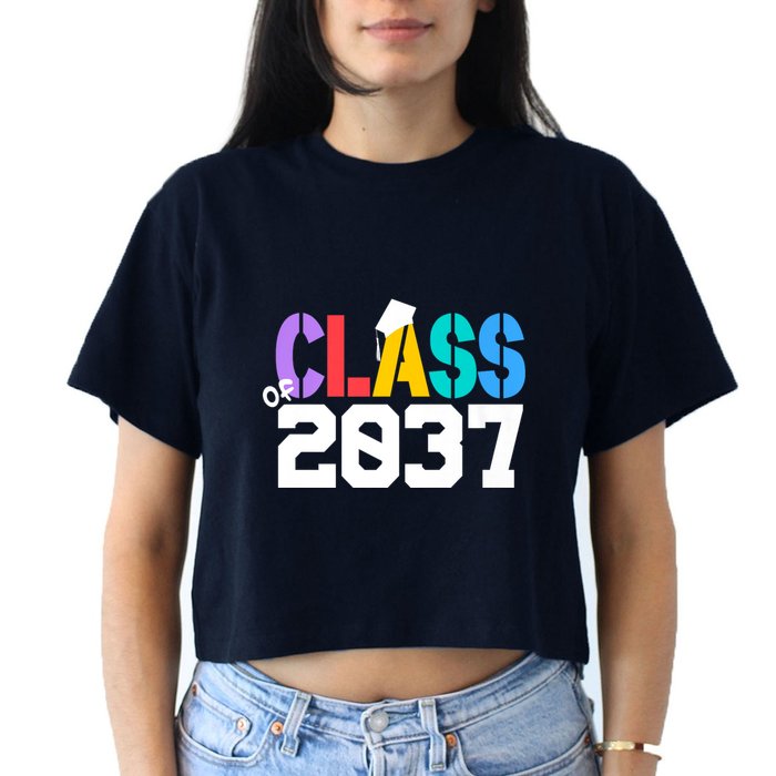 Class Of 2037 Grow With Me First Day Of School Graduation V Crop Top
