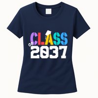 Class Of 2037 Grow With Me First Day Of School Graduation V Womens T-Shirt