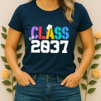 Class Of 2037 Grow With Me First Day Of School Graduation V Womens T-Shirt