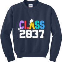 Class Of 2037 Grow With Me First Day Of School Graduation V Kids Sweatshirt