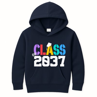 Class Of 2037 Grow With Me First Day Of School Graduation V Kids Hoodie