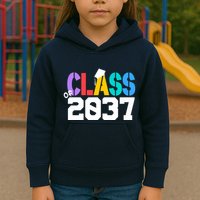 Class Of 2037 Grow With Me First Day Of School Graduation V Kids Hoodie