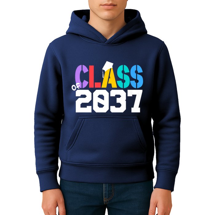 Class Of 2037 Grow With Me First Day Of School Graduation V Kids Hoodie
