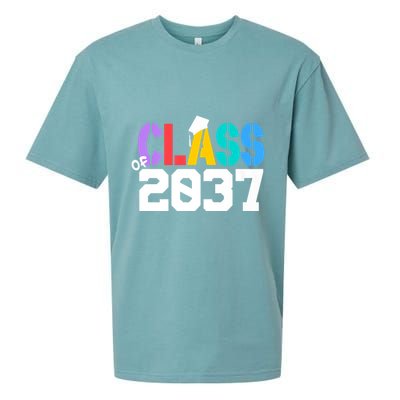 Class Of 2037 Grow With Me First Day Of School Graduation V Sueded Cloud Jersey T-Shirt