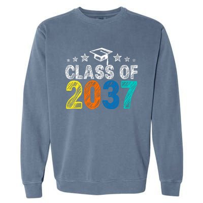 Class Of 2037 Grow With Me Prek To 12th Grade Handprint Garment-Dyed Sweatshirt